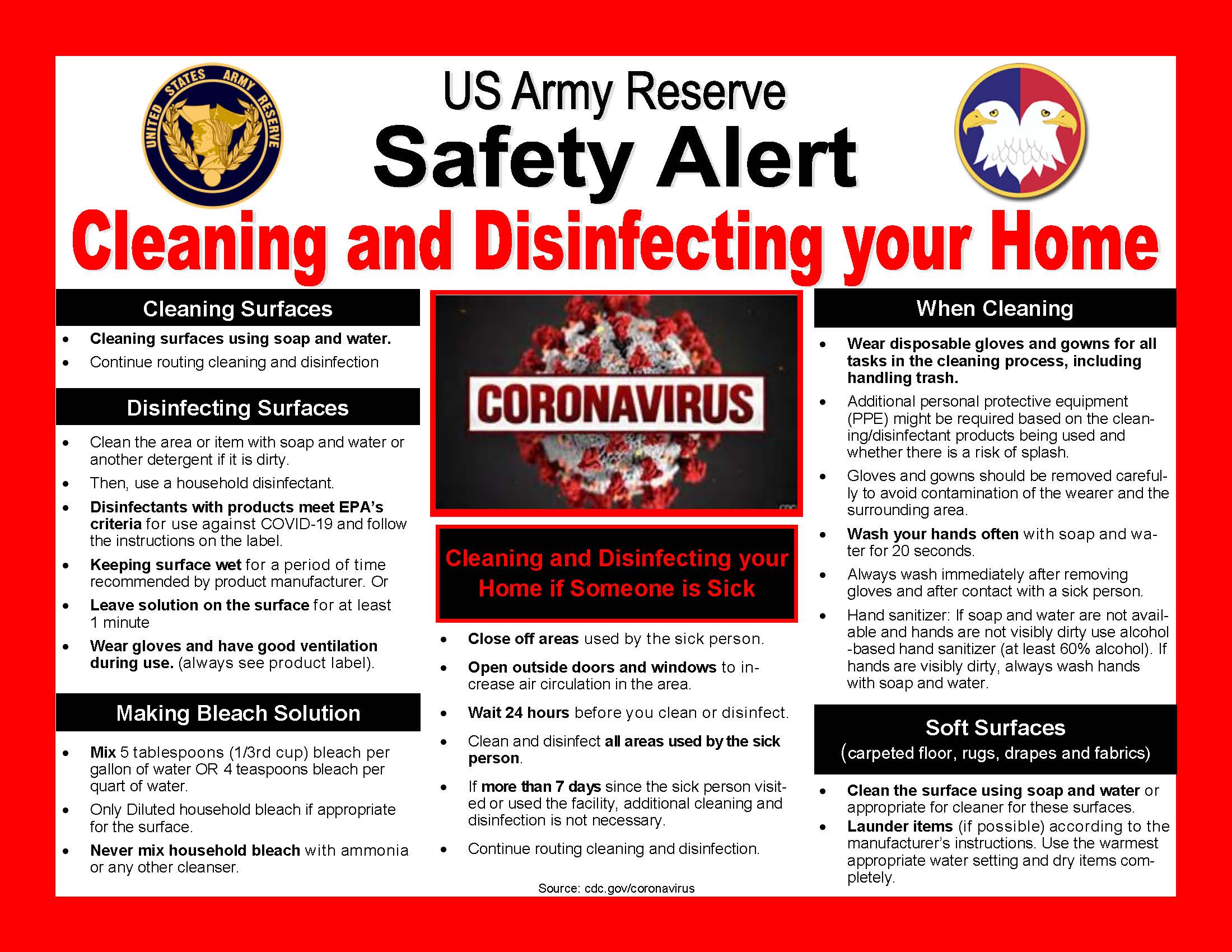 Safety Alert: Cleaning and Disinfecting Your Home graphic